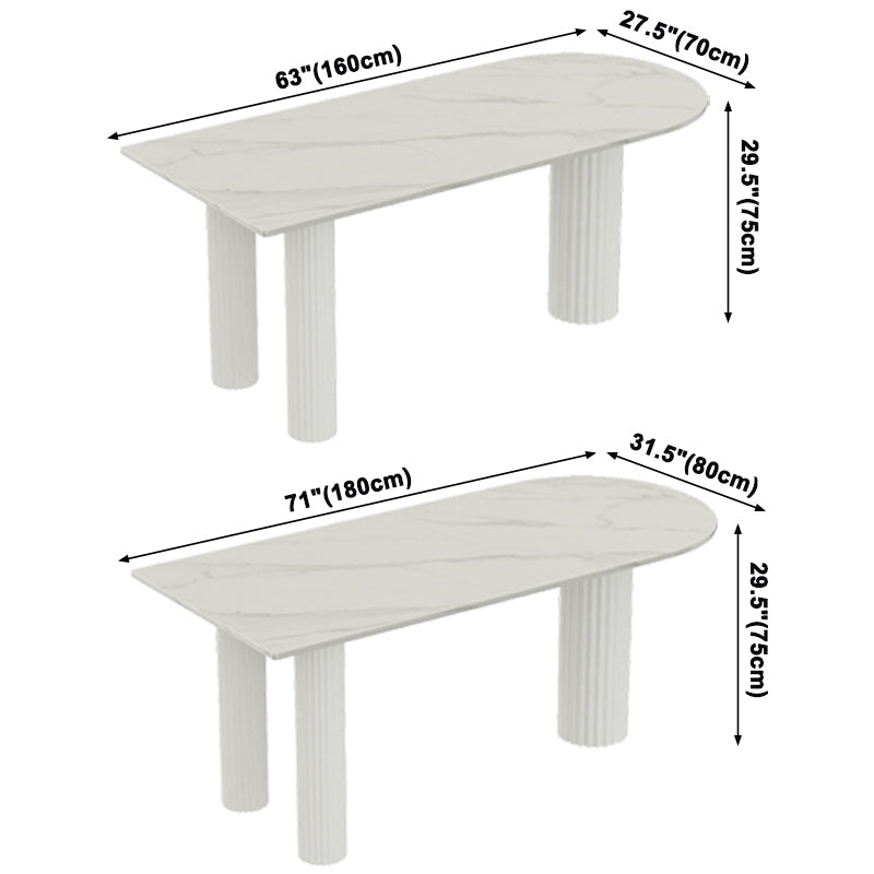 Free Form White Dining Table Sintered Stone Table Modern Style with 3 Legs Clearhalo ' dining_table' 'Dining Tables & Seating' 'Dining Tables' 'Furniture' 'furniture_dining_table' 'Kitchen & Dining Furniture' 'kitchen&dining_furn' 'kitchen' 'kitchen_dining_table' 3577709