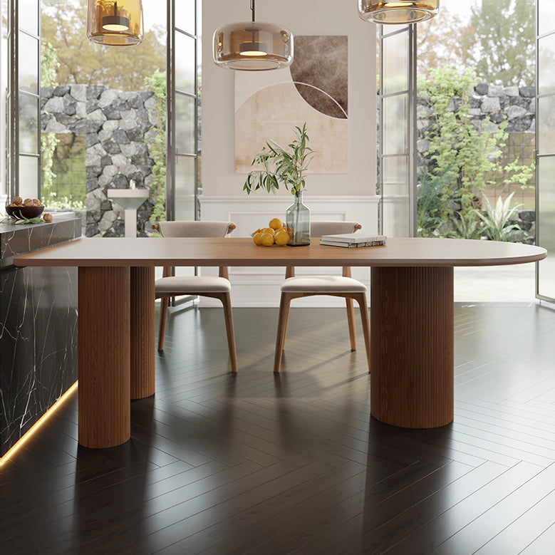 Contemporary Dining Table Solid Wood Table with 3 Legs for Dining Room Clearhalo ' dining_table' 'Dining Tables & Seating' 'Dining Tables' 'Furniture' 'furniture_dining_table' 'Kitchen & Dining Furniture' 'kitchen&dining_furn' 'kitchen' 'kitchen_dining_table' 3577712