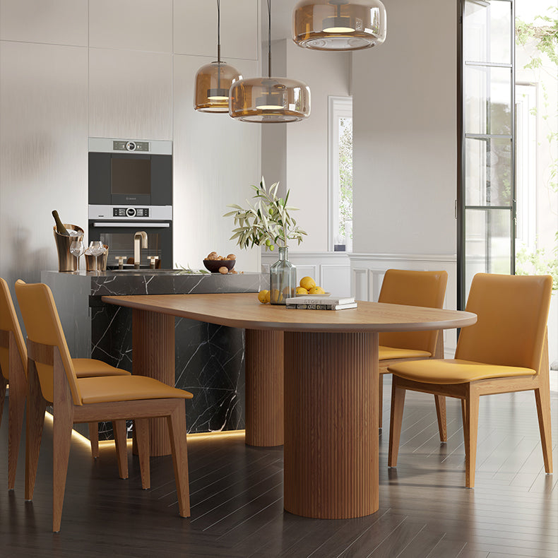 Contemporary Dining Table Solid Wood Table with 3 Legs for Dining Room Clearhalo ' dining_table' 'Dining Tables & Seating' 'Dining Tables' 'Furniture' 'furniture_dining_table' 'Kitchen & Dining Furniture' 'kitchen&dining_furn' 'kitchen' 'kitchen_dining_table' 3577718