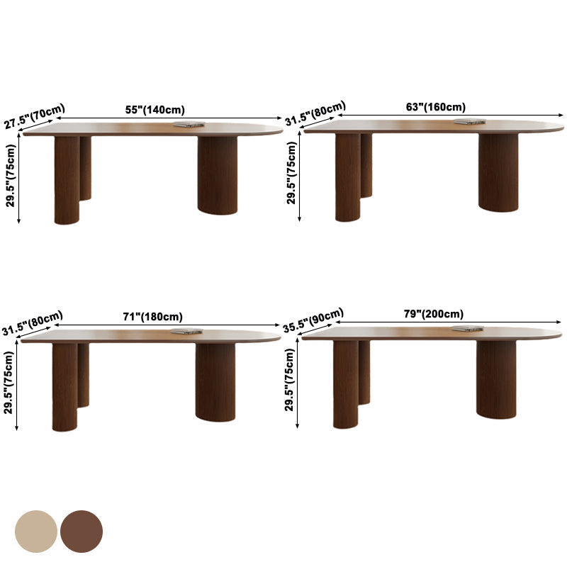 Contemporary Dining Table Solid Wood Table with 3 Legs for Dining Room Clearhalo ' dining_table' 'Dining Tables & Seating' 'Dining Tables' 'Furniture' 'furniture_dining_table' 'Kitchen & Dining Furniture' 'kitchen&dining_furn' 'kitchen' 'kitchen_dining_table' 3577719