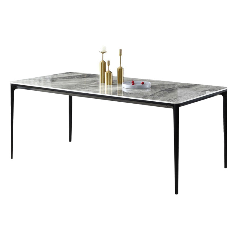 Modern Style Sintered Stone Dining Table Gray Rectangle Table with 4 Legs 70.9"L x 35.4"W x 29.5"H Clearhalo ' dining_table' 'Dining Tables & Seating' 'Dining Tables' 'Furniture' 'furniture_dining_table' 'Kitchen & Dining Furniture' 'kitchen&dining_furn' 'kitchen' 'kitchen_dining_table' 3577727