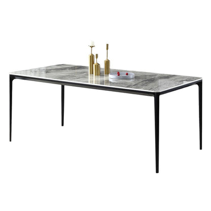 Modern Style Sintered Stone Dining Table Gray Rectangle Table with 4 Legs 70.9"L x 35.4"W x 29.5"H Clearhalo ' dining_table' 'Dining Tables & Seating' 'Dining Tables' 'Furniture' 'furniture_dining_table' 'Kitchen & Dining Furniture' 'kitchen&dining_furn' 'kitchen' 'kitchen_dining_table' 3577727