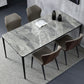 Modern Style Sintered Stone Dining Table Gray Rectangle Table with 4 Legs Clearhalo ' dining_table' 'Dining Tables & Seating' 'Dining Tables' 'Furniture' 'furniture_dining_table' 'Kitchen & Dining Furniture' 'kitchen&dining_furn' 'kitchen' 'kitchen_dining_table' 3577736