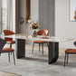 Metal Modern Rectangle Dining Table Sintered Stone Table for Dining Room and Kitchen Clearhalo ' dining_table' 'Dining Tables & Seating' 'Dining Tables' 'Furniture' 'furniture_dining_table' 'Kitchen & Dining Furniture' 'kitchen&dining_furn' 'kitchen' 'kitchen_dining_table' 3577740