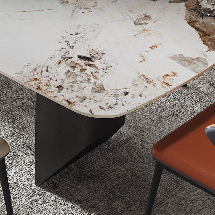 Metal Modern Rectangle Dining Table Sintered Stone Table for Dining Room and Kitchen Clearhalo ' dining_table' 'Dining Tables & Seating' 'Dining Tables' 'Furniture' 'furniture_dining_table' 'Kitchen & Dining Furniture' 'kitchen&dining_furn' 'kitchen' 'kitchen_dining_table' 3577743