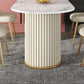 Modern Sintered Stone Oval Table Dining Table with White/Orange Double Pedestal Clearhalo ' dining_table' 'Dining Tables & Seating' 'Dining Tables' 'Furniture' 'furniture_dining_table' 'Kitchen & Dining Furniture' 'kitchen&dining_furn' 'kitchen' 'kitchen_dining_table' 3577758