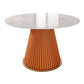 Round Sintered Stone White Dining Table Simplicity Pedestal Table for Dining Room Orange Clearhalo ' dining_table' 'Dining Tables & Seating' 'Dining Tables' 'Furniture' 'furniture_dining_table' 'Kitchen & Dining Furniture' 'kitchen&dining_furn' 'kitchen' 'kitchen_dining_table' 3577767