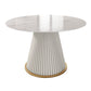 Round Sintered Stone White Dining Table Simplicity Pedestal Table for Dining Room White Clearhalo ' dining_table' 'Dining Tables & Seating' 'Dining Tables' 'Furniture' 'furniture_dining_table' 'Kitchen & Dining Furniture' 'kitchen&dining_furn' 'kitchen' 'kitchen_dining_table' 3577770