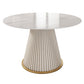 Round Sintered Stone White Dining Table Simplicity Pedestal Table for Dining Room Clearhalo ' dining_table' 'Dining Tables & Seating' 'Dining Tables' 'Furniture' 'furniture_dining_table' 'Kitchen & Dining Furniture' 'kitchen&dining_furn' 'kitchen' 'kitchen_dining_table' 3577773
