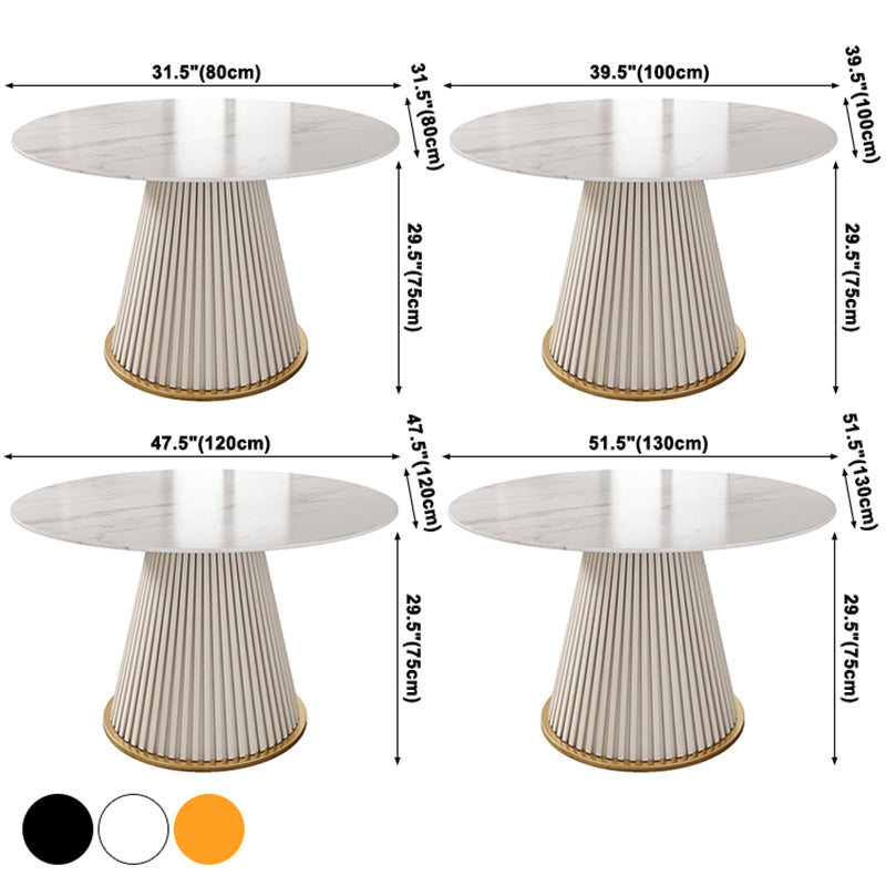 Round Sintered Stone White Dining Table Simplicity Pedestal Table for Dining Room Clearhalo ' dining_table' 'Dining Tables & Seating' 'Dining Tables' 'Furniture' 'furniture_dining_table' 'Kitchen & Dining Furniture' 'kitchen&dining_furn' 'kitchen' 'kitchen_dining_table' 3577778