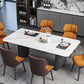 Contemporary Dining Table Sintered Stone Dining Table with Double Pedestal for Dining Room Clearhalo ' dining_table' 'Dining Tables & Seating' 'Dining Tables' 'Furniture' 'furniture_dining_table' 'Kitchen & Dining Furniture' 'kitchen&dining_furn' 'kitchen' 'kitchen_dining_table' 3577781