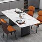 Contemporary Dining Table Sintered Stone Dining Table with Double Pedestal for Dining Room Clearhalo ' dining_table' 'Dining Tables & Seating' 'Dining Tables' 'Furniture' 'furniture_dining_table' 'Kitchen & Dining Furniture' 'kitchen&dining_furn' 'kitchen' 'kitchen_dining_table' 3577783