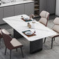 Contemporary Dining Table Sintered Stone Dining Table with Double Pedestal for Dining Room Clearhalo ' dining_table' 'Dining Tables & Seating' 'Dining Tables' 'Furniture' 'furniture_dining_table' 'Kitchen & Dining Furniture' 'kitchen&dining_furn' 'kitchen' 'kitchen_dining_table' 3577784