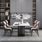 Contemporary Dining Table Sintered Stone Dining Table with Double Pedestal for Dining Room Clearhalo ' dining_table' 'Dining Tables & Seating' 'Dining Tables' 'Furniture' 'furniture_dining_table' 'Kitchen & Dining Furniture' 'kitchen&dining_furn' 'kitchen' 'kitchen_dining_table' 3577786