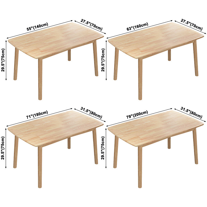 Modern Rectangle Pine Solid Wood Table 4 Legs Home Kitchen Dinner Furniture Clearhalo ' dining_table' 'Dining Tables & Seating' 'Dining Tables' 'Furniture' 'furniture_dining_table' 'Kitchen & Dining Furniture' 'kitchen&dining_furn' 'kitchen' 'kitchen_dining_table' 3577800
