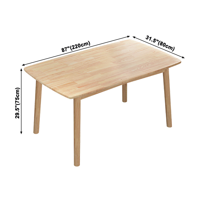 Modern Rectangle Pine Solid Wood Table 4 Legs Home Kitchen Dinner Furniture Clearhalo ' dining_table' 'Dining Tables & Seating' 'Dining Tables' 'Furniture' 'furniture_dining_table' 'Kitchen & Dining Furniture' 'kitchen&dining_furn' 'kitchen' 'kitchen_dining_table' 3577801