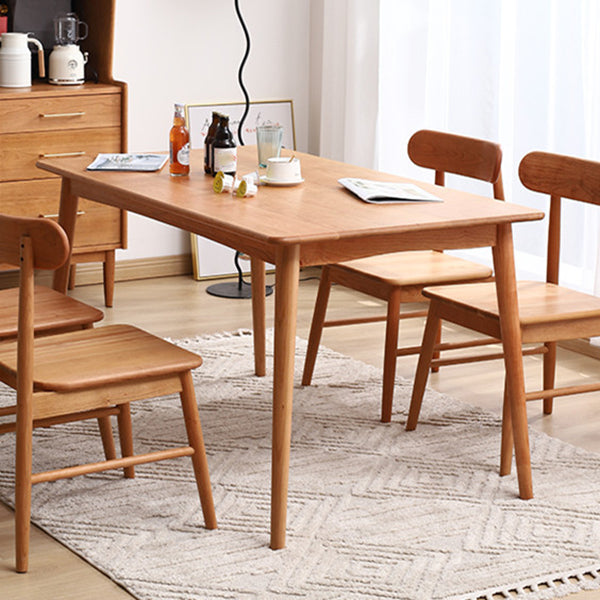 Solid Wood Modern Dining Table Brown Rectangle Table with 4 Legs for Home Use Clearhalo ' dining_table' 'Dining Tables & Seating' 'Dining Tables' 'Furniture' 'furniture_dining_table' 'Kitchen & Dining Furniture' 'kitchen&dining_furn' 'kitchen' 'kitchen_dining_table' 3577806