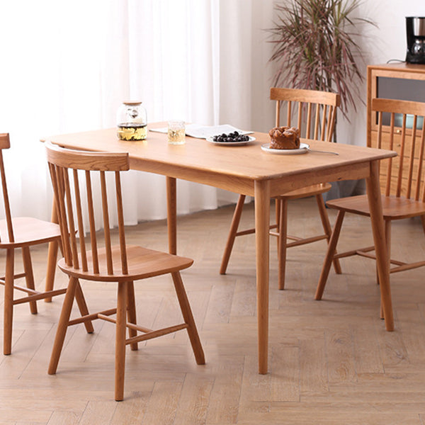 Solid Wood Modern Dining Table Brown Rectangle Table with 4 Legs for Home Use Clearhalo ' dining_table' 'Dining Tables & Seating' 'Dining Tables' 'Furniture' 'furniture_dining_table' 'Kitchen & Dining Furniture' 'kitchen&dining_furn' 'kitchen' 'kitchen_dining_table' 3577808