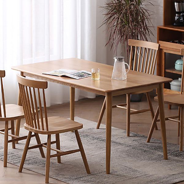Solid Wood Modern Dining Table Brown Rectangle Table with 4 Legs for Home Use Clearhalo ' dining_table' 'Dining Tables & Seating' 'Dining Tables' 'Furniture' 'furniture_dining_table' 'Kitchen & Dining Furniture' 'kitchen&dining_furn' 'kitchen' 'kitchen_dining_table' 3577809