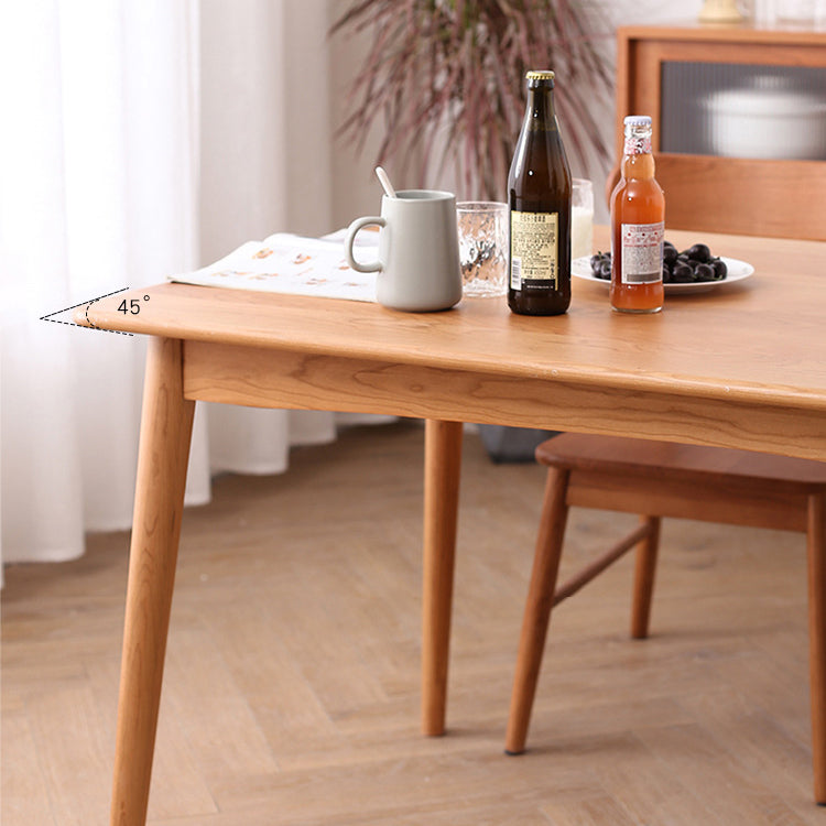 Solid Wood Modern Dining Table Brown Rectangle Table with 4 Legs for Home Use Clearhalo ' dining_table' 'Dining Tables & Seating' 'Dining Tables' 'Furniture' 'furniture_dining_table' 'Kitchen & Dining Furniture' 'kitchen&dining_furn' 'kitchen' 'kitchen_dining_table' 3577812