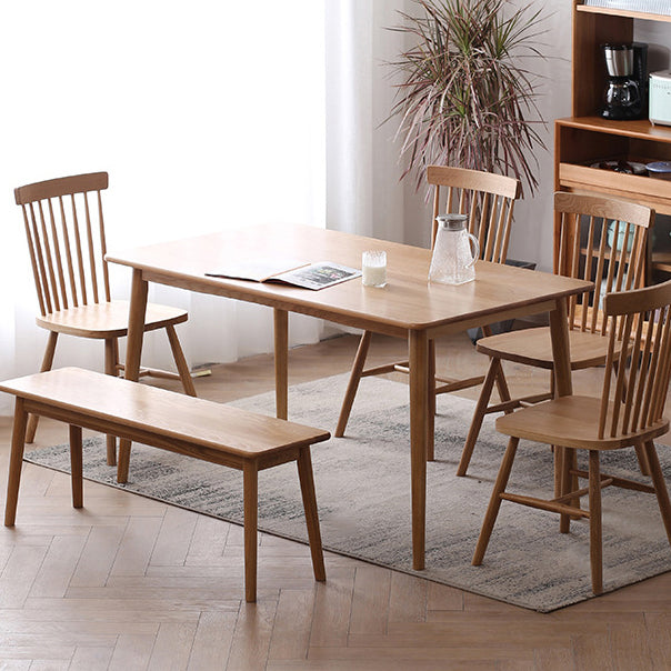 Solid Wood Modern Dining Table Brown Rectangle Table with 4 Legs for Home Use Clearhalo ' dining_table' 'Dining Tables & Seating' 'Dining Tables' 'Furniture' 'furniture_dining_table' 'Kitchen & Dining Furniture' 'kitchen&dining_furn' 'kitchen' 'kitchen_dining_table' 3577817