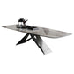 Metal Contemporary Rectangle Dining Table Sintered Stone Table for Dining Room and Kitchen Clearhalo ' dining_table' 'Dining Tables & Seating' 'Dining Tables' 'Furniture' 'furniture_dining_table' 'Kitchen & Dining Furniture' 'kitchen&dining_furn' 'kitchen' 'kitchen_dining_table' 3577822