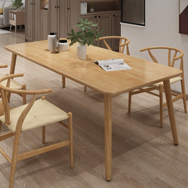 Dining Room Simple Solid Wood Rectangular Dining Table with 4 Legs Base 78.7"L x 31.5"W x 29.5"H Clearhalo ' dining_table' 'Dining Tables & Seating' 'Dining Tables' 'Furniture' 'furniture_dining_table' 'Kitchen & Dining Furniture' 'kitchen&dining_furn' 'kitchen' 'kitchen_dining_table' 3577828