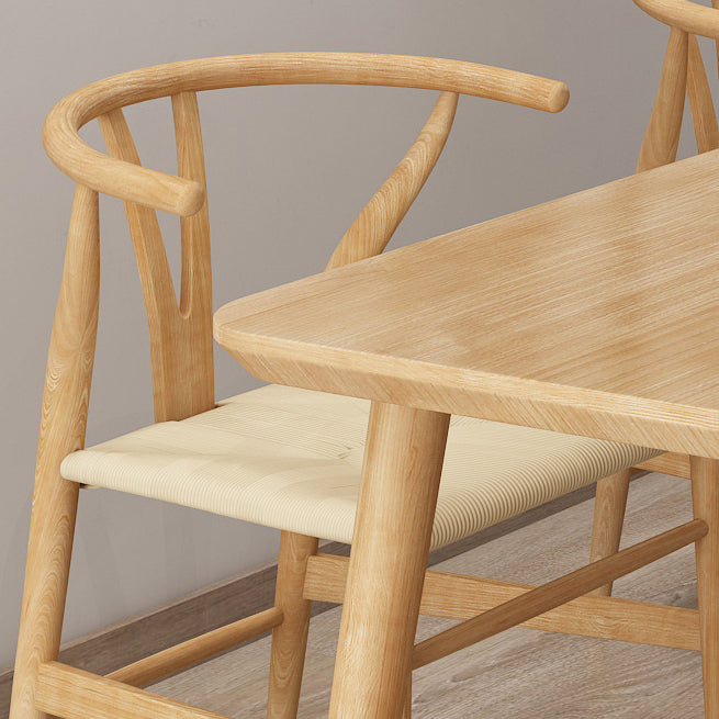 Dining Room Simple Solid Wood Rectangular Dining Table with 4 Legs Base Clearhalo ' dining_table' 'Dining Tables & Seating' 'Dining Tables' 'Furniture' 'furniture_dining_table' 'Kitchen & Dining Furniture' 'kitchen&dining_furn' 'kitchen' 'kitchen_dining_table' 3577836