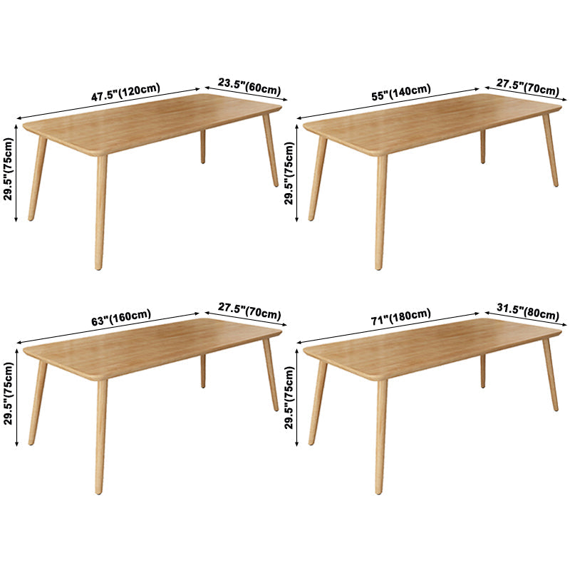 Dining Room Simple Solid Wood Rectangular Dining Table with 4 Legs Base Clearhalo ' dining_table' 'Dining Tables & Seating' 'Dining Tables' 'Furniture' 'furniture_dining_table' 'Kitchen & Dining Furniture' 'kitchen&dining_furn' 'kitchen' 'kitchen_dining_table' 3577837