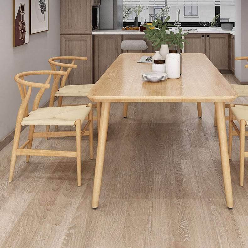 Dining Room Simple Solid Wood Rectangular Dining Table with 4 Legs Base Clearhalo ' dining_table' 'Dining Tables & Seating' 'Dining Tables' 'Furniture' 'furniture_dining_table' 'Kitchen & Dining Furniture' 'kitchen&dining_furn' 'kitchen' 'kitchen_dining_table' 3577840