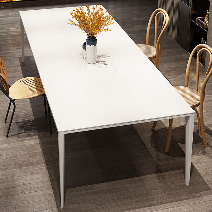 Contemporary Dining Table Sintered Stone Dining Table with 4 Metal Legs for Dining Room Clearhalo ' dining_table' 'Dining Tables & Seating' 'Dining Tables' 'Furniture' 'furniture_dining_table' 'Kitchen & Dining Furniture' 'kitchen&dining_furn' 'kitchen' 'kitchen_dining_table' 3577841