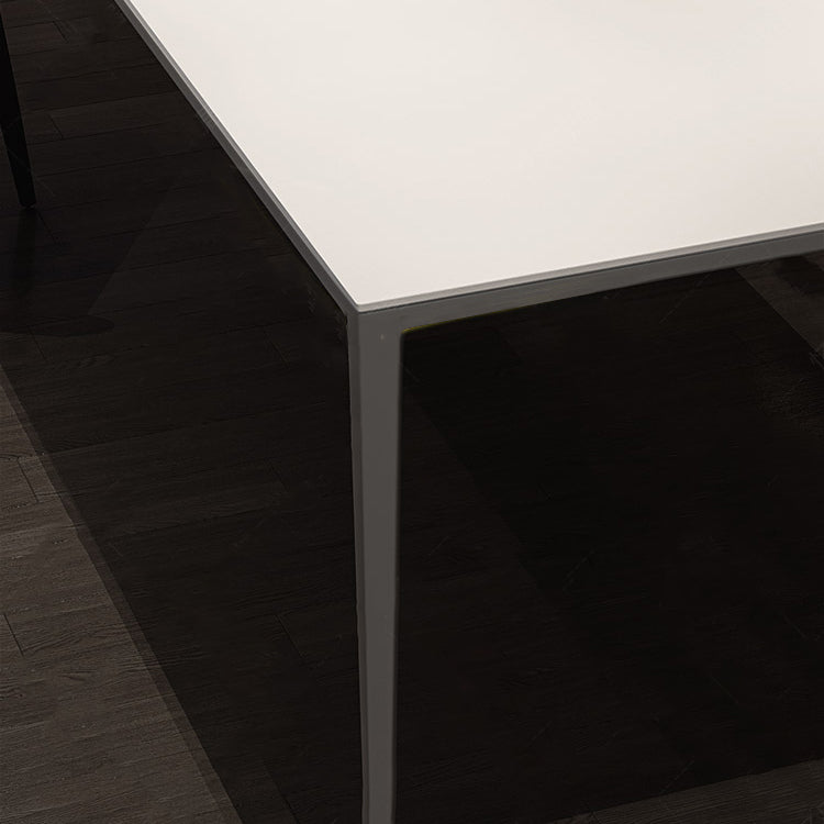 Contemporary Dining Table Sintered Stone Dining Table with 4 Metal Legs for Dining Room Clearhalo ' dining_table' 'Dining Tables & Seating' 'Dining Tables' 'Furniture' 'furniture_dining_table' 'Kitchen & Dining Furniture' 'kitchen&dining_furn' 'kitchen' 'kitchen_dining_table' 3577844