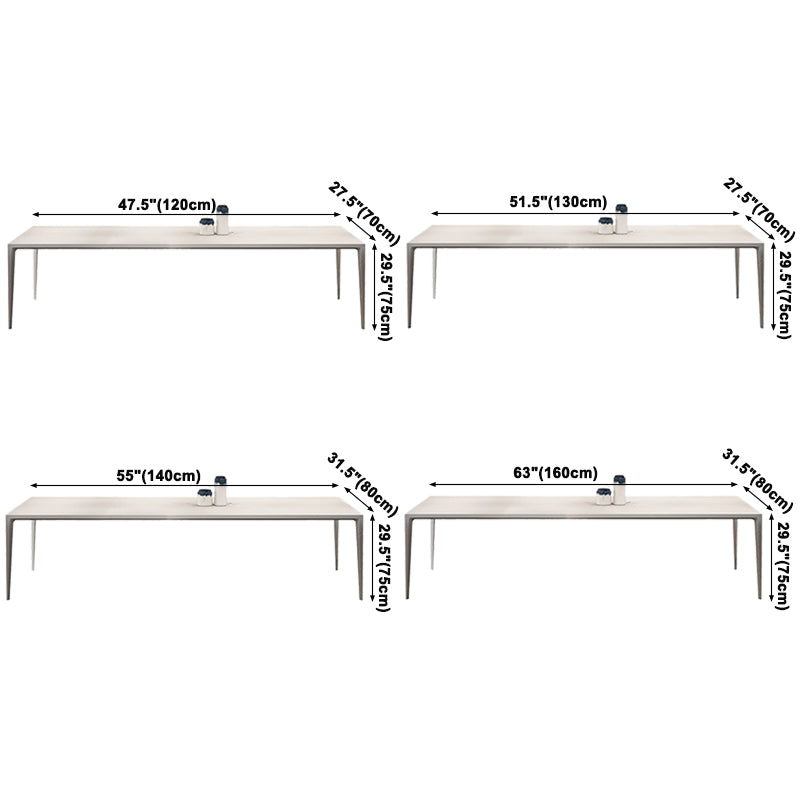 Contemporary Dining Table Sintered Stone Dining Table with 4 Metal Legs for Dining Room Clearhalo ' dining_table' 'Dining Tables & Seating' 'Dining Tables' 'Furniture' 'furniture_dining_table' 'Kitchen & Dining Furniture' 'kitchen&dining_furn' 'kitchen' 'kitchen_dining_table' 3577847
