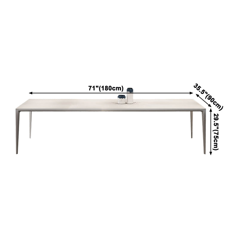 Contemporary Dining Table Sintered Stone Dining Table with 4 Metal Legs for Dining Room Clearhalo ' dining_table' 'Dining Tables & Seating' 'Dining Tables' 'Furniture' 'furniture_dining_table' 'Kitchen & Dining Furniture' 'kitchen&dining_furn' 'kitchen' 'kitchen_dining_table' 3577848