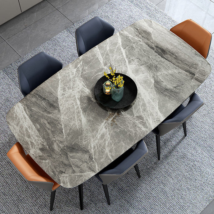 Sintered Stone Modern Style Dining Table Rectangle Table with 4 Legs for Home Clearhalo ' dining_table' 'Dining Tables & Seating' 'Dining Tables' 'Furniture' 'furniture_dining_table' 'Kitchen & Dining Furniture' 'kitchen&dining_furn' 'kitchen' 'kitchen_dining_table' 3577849
