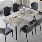 Sintered Stone Modern Style Dining Table Rectangle Table with 4 Legs for Home Gray Clearhalo ' dining_table' 'Dining Tables & Seating' 'Dining Tables' 'Furniture' 'furniture_dining_table' 'Kitchen & Dining Furniture' 'kitchen&dining_furn' 'kitchen' 'kitchen_dining_table' 3577850