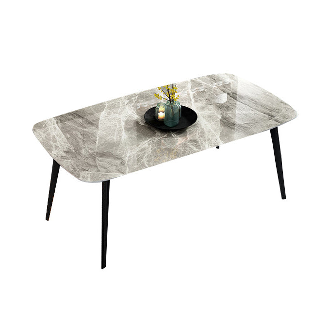 Sintered Stone Modern Style Dining Table Rectangle Table with 4 Legs for Home Clearhalo ' dining_table' 'Dining Tables & Seating' 'Dining Tables' 'Furniture' 'furniture_dining_table' 'Kitchen & Dining Furniture' 'kitchen&dining_furn' 'kitchen' 'kitchen_dining_table' 3577852