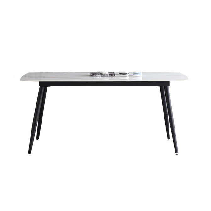 Sintered Stone Modern Style Dining Table Rectangle Table with 4 Legs for Home Clearhalo ' dining_table' 'Dining Tables & Seating' 'Dining Tables' 'Furniture' 'furniture_dining_table' 'Kitchen & Dining Furniture' 'kitchen&dining_furn' 'kitchen' 'kitchen_dining_table' 3577853