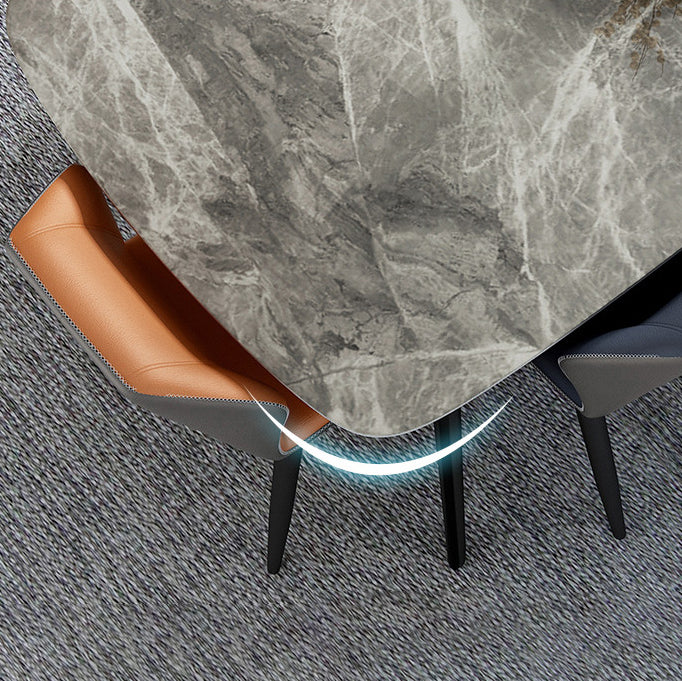 Sintered Stone Modern Style Dining Table Rectangle Table with 4 Legs for Home Clearhalo ' dining_table' 'Dining Tables & Seating' 'Dining Tables' 'Furniture' 'furniture_dining_table' 'Kitchen & Dining Furniture' 'kitchen&dining_furn' 'kitchen' 'kitchen_dining_table' 3577854