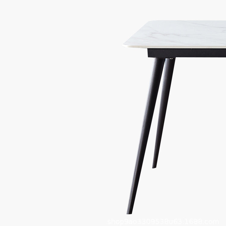 Sintered Stone Modern Style Dining Table Rectangle Table with 4 Legs for Home Clearhalo ' dining_table' 'Dining Tables & Seating' 'Dining Tables' 'Furniture' 'furniture_dining_table' 'Kitchen & Dining Furniture' 'kitchen&dining_furn' 'kitchen' 'kitchen_dining_table' 3577855