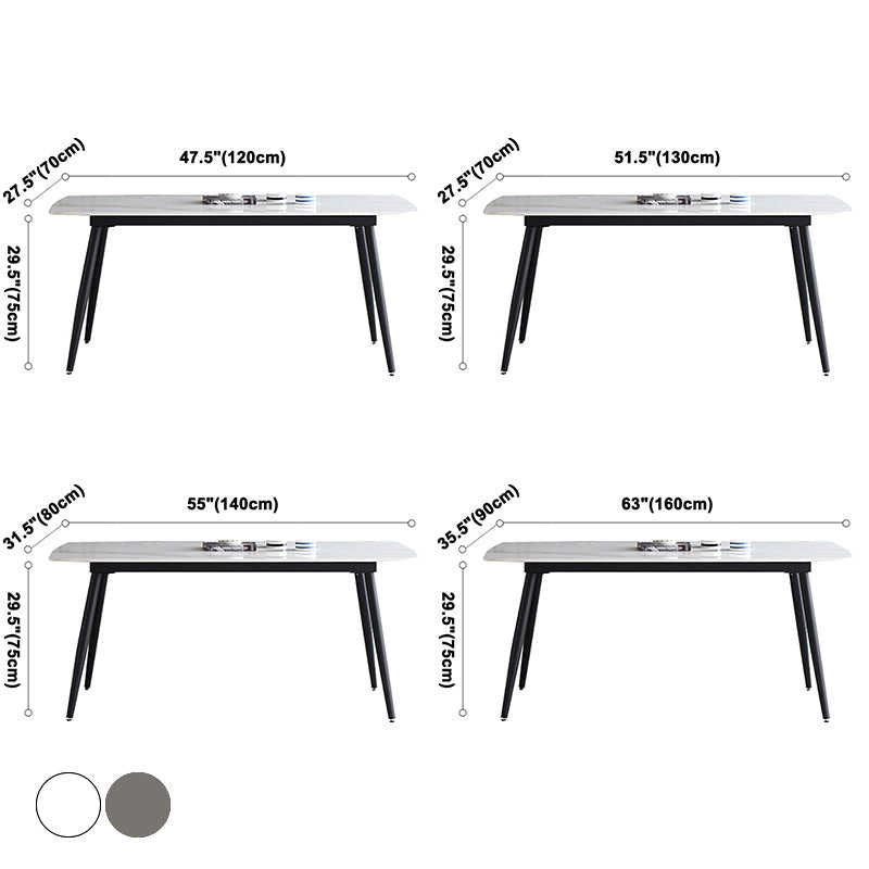 Sintered Stone Modern Style Dining Table Rectangle Table with 4 Legs for Home Clearhalo ' dining_table' 'Dining Tables & Seating' 'Dining Tables' 'Furniture' 'furniture_dining_table' 'Kitchen & Dining Furniture' 'kitchen&dining_furn' 'kitchen' 'kitchen_dining_table' 3577857