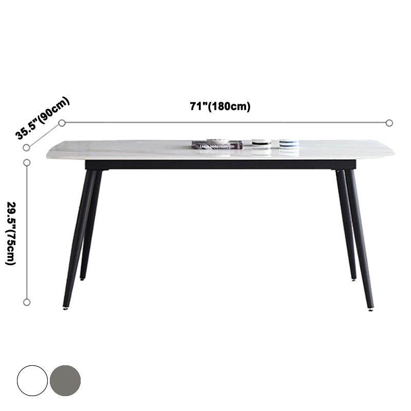 Sintered Stone Modern Style Dining Table Rectangle Table with 4 Legs for Home Clearhalo ' dining_table' 'Dining Tables & Seating' 'Dining Tables' 'Furniture' 'furniture_dining_table' 'Kitchen & Dining Furniture' 'kitchen&dining_furn' 'kitchen' 'kitchen_dining_table' 3577858
