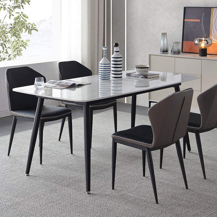 Sintered Stone Modern Style Dining Table Rectangle Table with 4 Legs for Home Clearhalo ' dining_table' 'Dining Tables & Seating' 'Dining Tables' 'Furniture' 'furniture_dining_table' 'Kitchen & Dining Furniture' 'kitchen&dining_furn' 'kitchen' 'kitchen_dining_table' 3577861