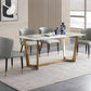 Metal Modern Rectangle Dining Table Sintered Stone Table for Dining Room Clearhalo ' dining_table' 'Dining Tables & Seating' 'Dining Tables' 'Furniture' 'furniture_dining_table' 'Kitchen & Dining Furniture' 'kitchen&dining_furn' 'kitchen' 'kitchen_dining_table' 3577869