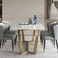 Metal Modern Rectangle Dining Table Sintered Stone Table for Dining Room Clearhalo ' dining_table' 'Dining Tables & Seating' 'Dining Tables' 'Furniture' 'furniture_dining_table' 'Kitchen & Dining Furniture' 'kitchen&dining_furn' 'kitchen' 'kitchen_dining_table' 3577871