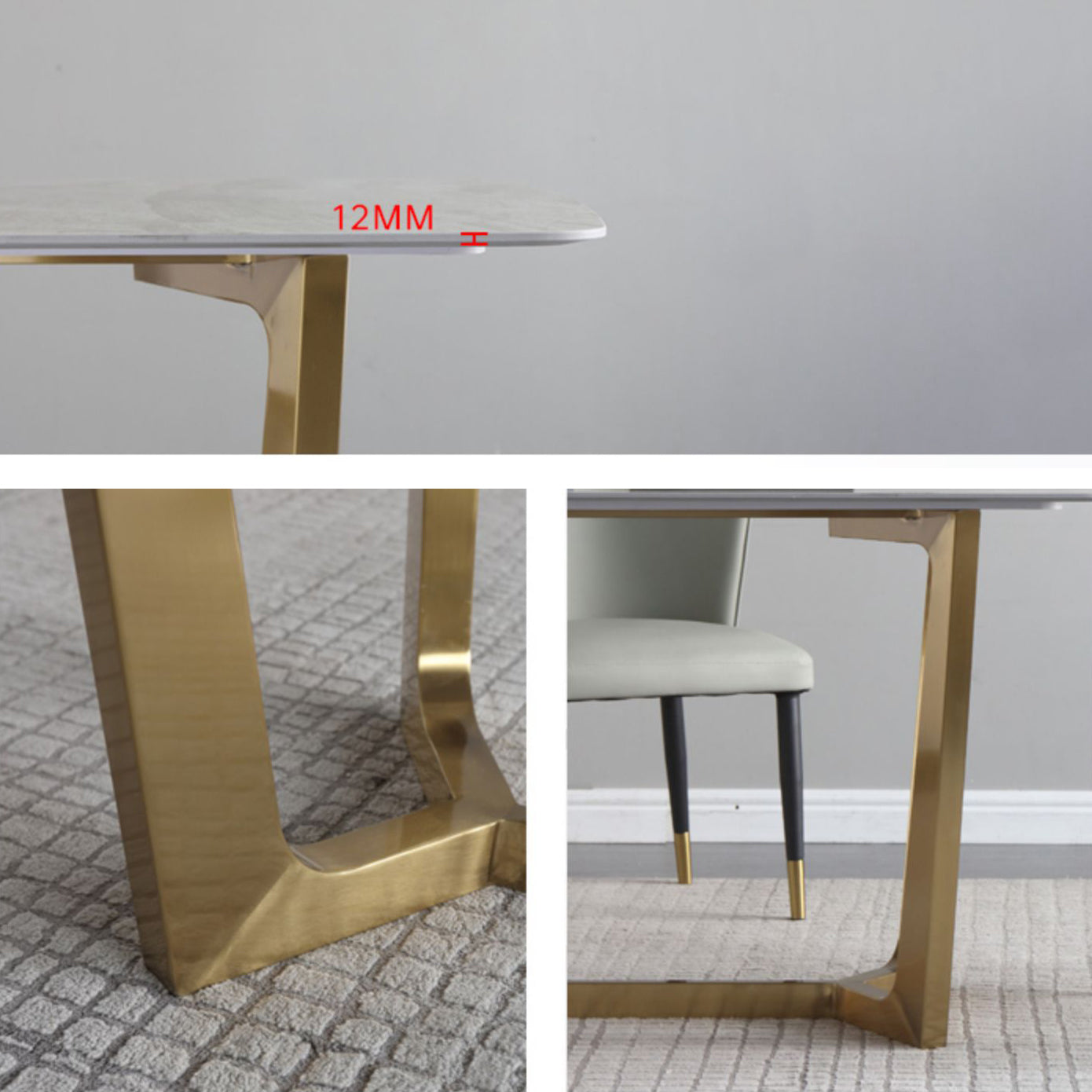 Metal Modern Rectangle Dining Table Sintered Stone Table for Dining Room Clearhalo ' dining_table' 'Dining Tables & Seating' 'Dining Tables' 'Furniture' 'furniture_dining_table' 'Kitchen & Dining Furniture' 'kitchen&dining_furn' 'kitchen' 'kitchen_dining_table' 3577876