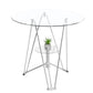 Round Tripod Dining Site Table Metal Dinette Table with Tempered Glass Clear Clearhalo ' dining_table' 'Dining Tables & Seating' 'Dining Tables' 'Furniture' 'furniture_dining_table' 'Kitchen & Dining Furniture' 'kitchen&dining_furn' 'kitchen' 'kitchen_dining_table' 3577889