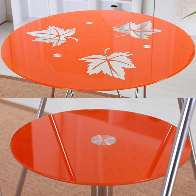 Round Tripod Dining Site Table Metal Dinette Table with Tempered Glass Clearhalo ' dining_table' 'Dining Tables & Seating' 'Dining Tables' 'Furniture' 'furniture_dining_table' 'Kitchen & Dining Furniture' 'kitchen&dining_furn' 'kitchen' 'kitchen_dining_table' 3577890