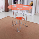 Round Tripod Dining Site Table Metal Dinette Table with Tempered Glass Clearhalo ' dining_table' 'Dining Tables & Seating' 'Dining Tables' 'Furniture' 'furniture_dining_table' 'Kitchen & Dining Furniture' 'kitchen&dining_furn' 'kitchen' 'kitchen_dining_table' 3577891