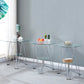 Round Tripod Dining Site Table Metal Dinette Table with Tempered Glass Clearhalo ' dining_table' 'Dining Tables & Seating' 'Dining Tables' 'Furniture' 'furniture_dining_table' 'Kitchen & Dining Furniture' 'kitchen&dining_furn' 'kitchen' 'kitchen_dining_table' 3577892